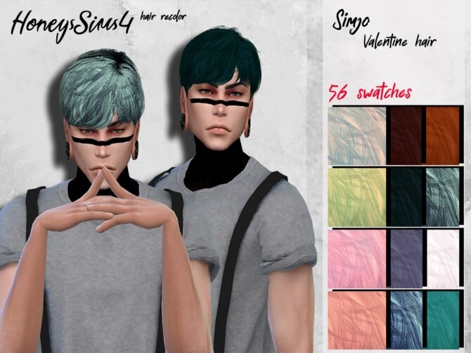 Sims 4 Simjo Valentine Male hair recolor by HoneysSims4 at TSR