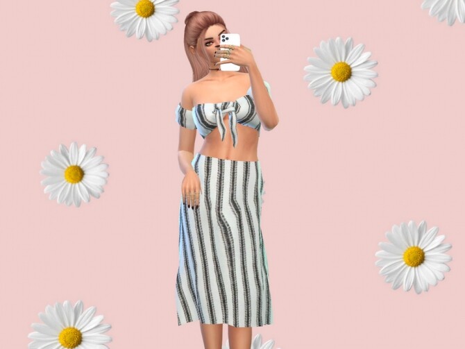 Sims 4 Midi skirt summer set by chrimsimy at TSR