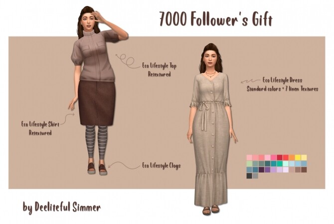 Sims 4 4 fashion items set at Deeliteful Simmer