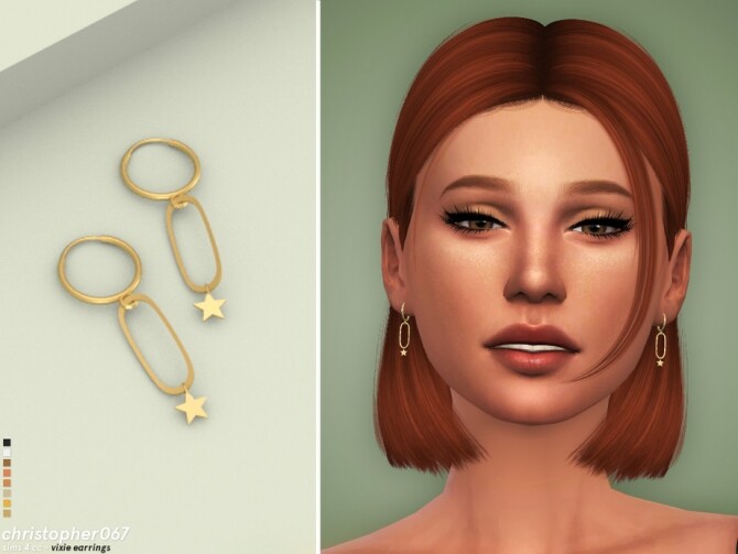 Sims 4 Vixie Earrings by Christopher067 at TSR