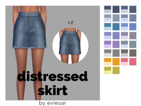 Distressed Denim Skirt by EvieSAR at TSR