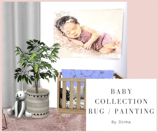Sims 4 Baby Collection: Rug & painting at Dinha Gamer