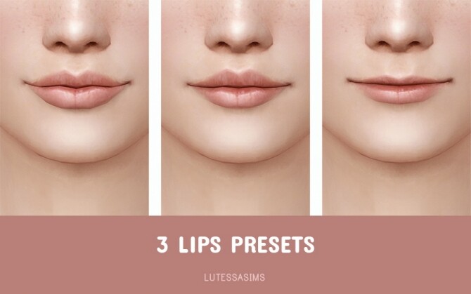 Sims 4 3 Lips Presets at Lutessa