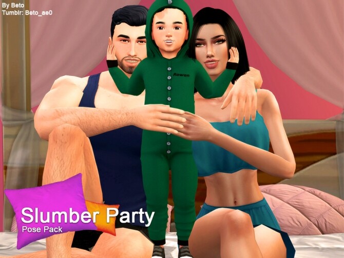 Sims 4 Slumber Party Pose Pack by Beto ae0 at TSR