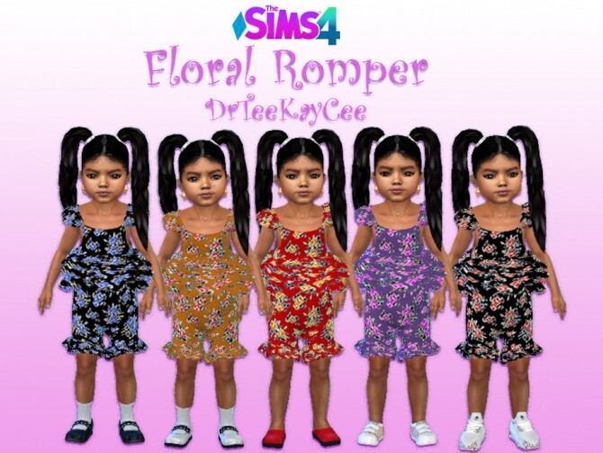 Sims 4 Floral Romper Outfit by drteekaycee at TSR