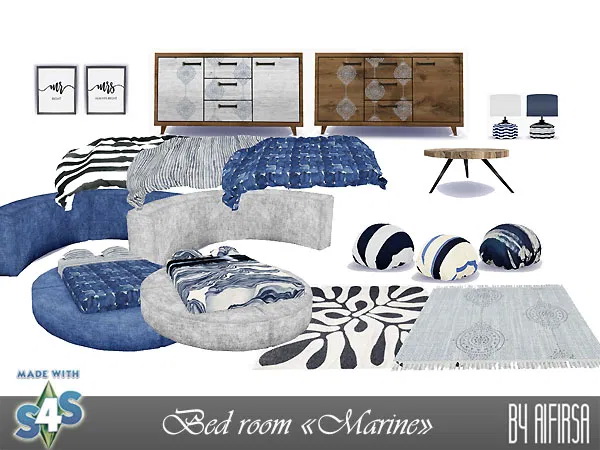 Sims 4 Marine bedroom at Aifirsa