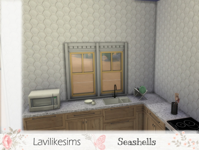 Seashells wallpaper by lavilikesims at TSR » Sims 4 Updates