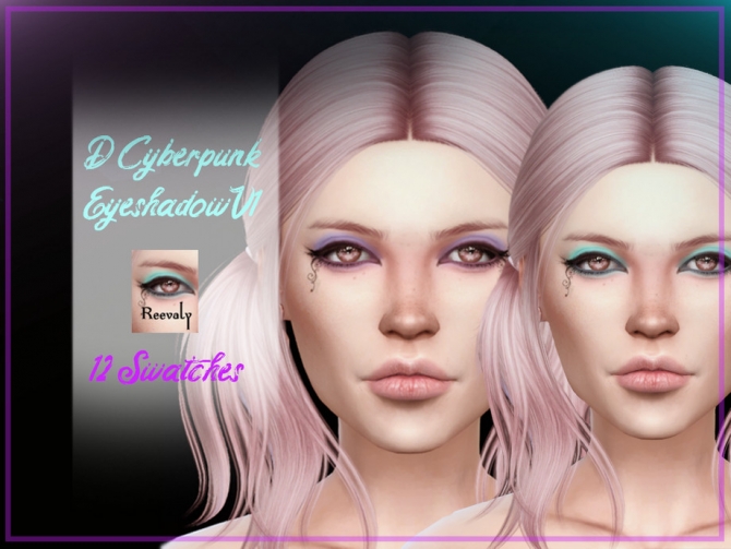D Cyberpunk Eyeshadow V1 by Reevaly at TSR » Sims 4 Updates