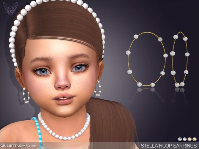 Sims 4 Stella Hoop earrings For Toddlers at Giulietta