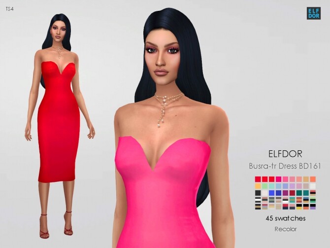 Sims 4 Busra tr Dress BD161 RC at Elfdor Sims