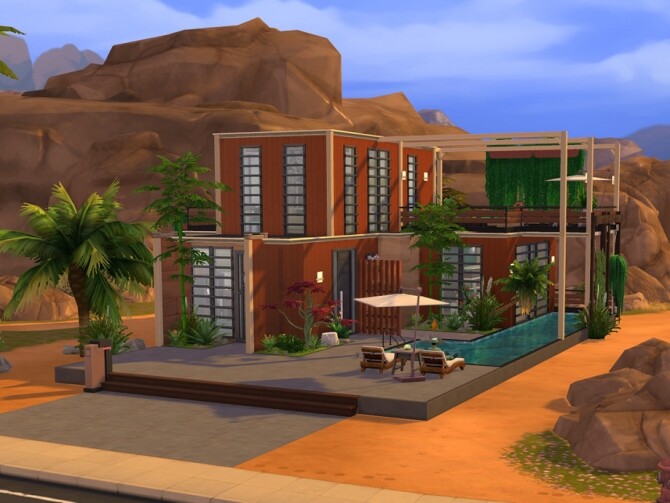 Sims 4 Ruby Oasis Estate No CC by ssigga at TSR