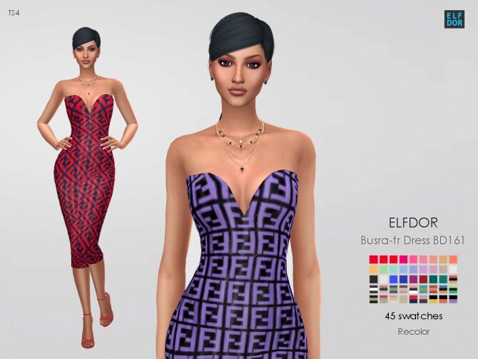 Sims 4 Busra tr Dress BD161 RC at Elfdor Sims