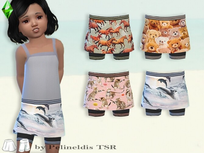 Sims 4 Toddler Skirt and Tank Top Set by Pelineldis at TSR