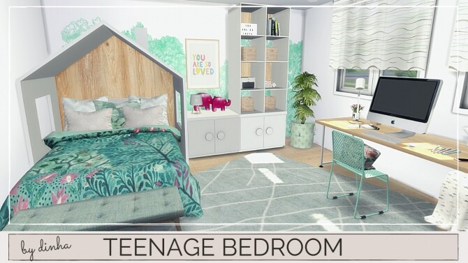 Sims 4 TEENAGE BEDROOM at Dinha Gamer