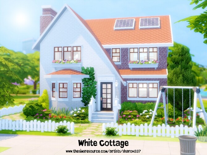 Sims 4 White Cottage Nocc by sharon337 at TSR