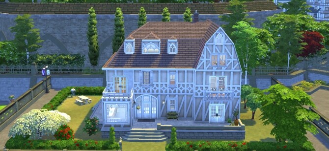 Sims 4 Old style half timbered house by valbreizh at Mod The Sims