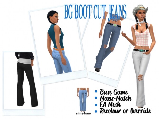 Sims 4 BG BOOTCUT JEANS at Sims4Sue