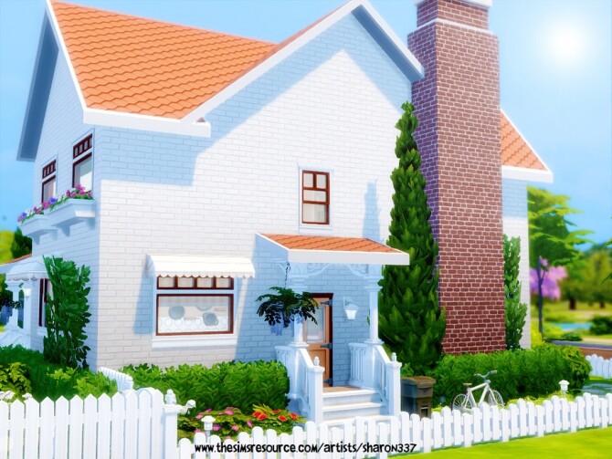 Sims 4 White Cottage Nocc by sharon337 at TSR