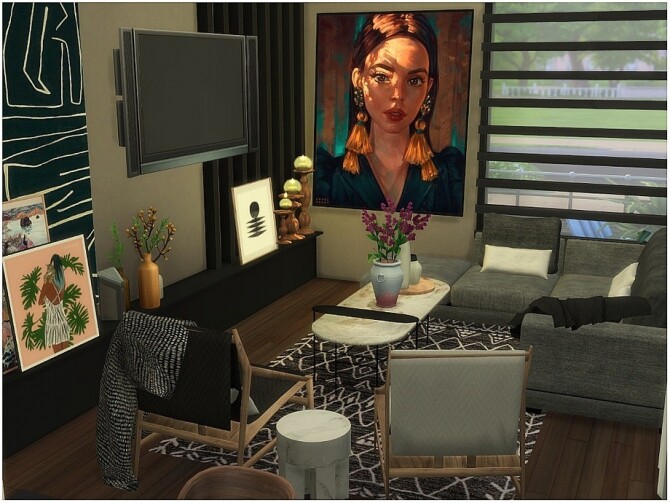 Sims 4 Black in Black home by lotsbymanal at TSR