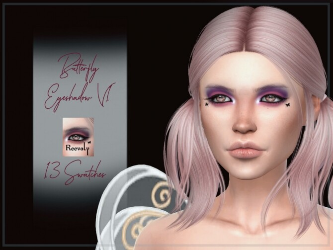 Sims 4 Butterfly Eyeshadow V1 by Reevaly at TSR