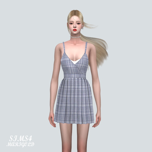 Sims 4 Pleats Mini Dress V2 at Marigold
