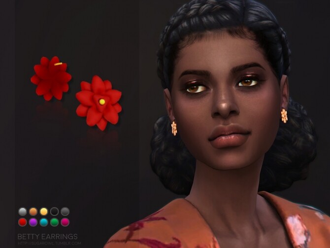 Sims 4 Betty earrings by sugar owl at TSR