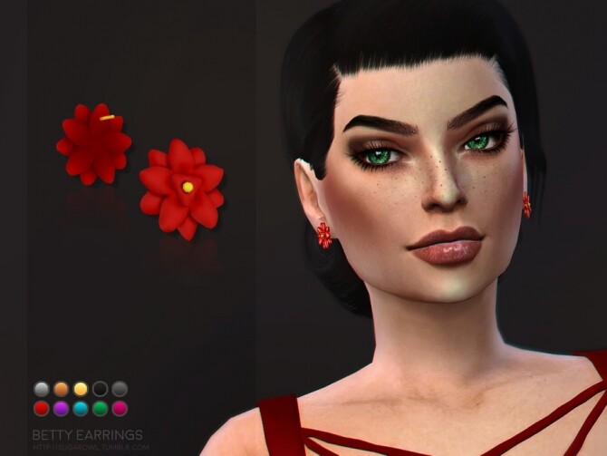 Sims 4 Betty earrings by sugar owl at TSR