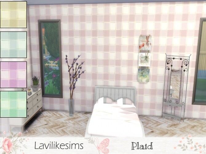 Sims 4 Plaid wallpaper by lavilikesims at TSR