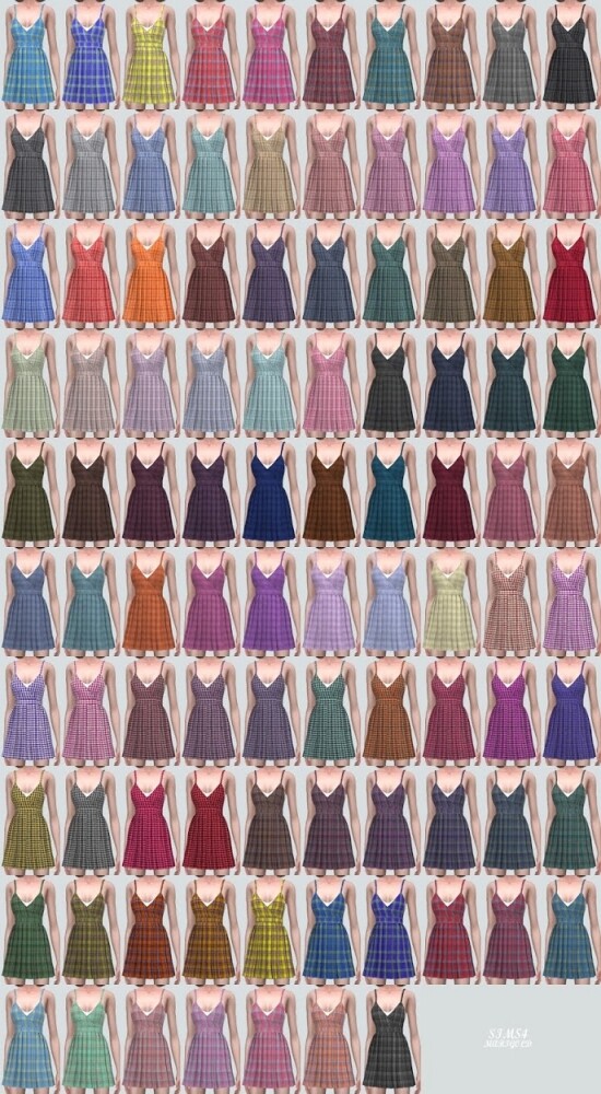 Sims 4 Pleats Mini Dress V2 at Marigold