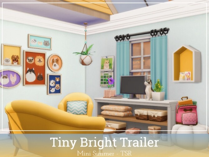 Sims 4 Tiny Bright Trailer by Mini Simmer at TSR