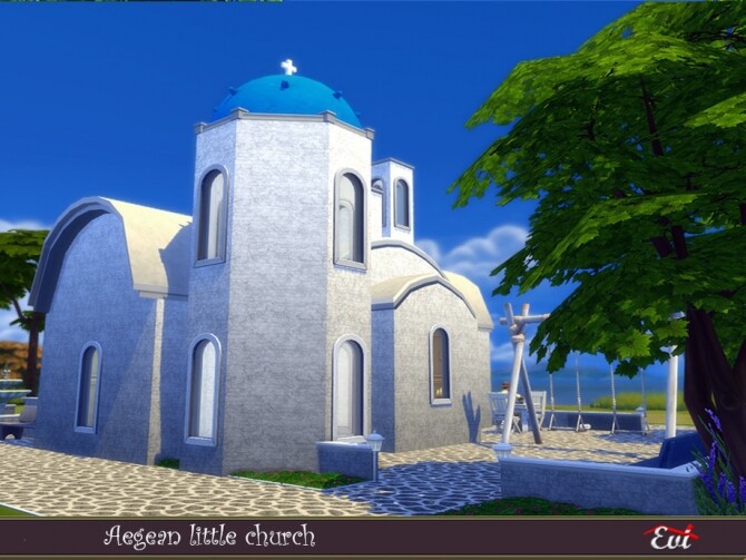 Sims 4 Aegean little church by evi at TSR