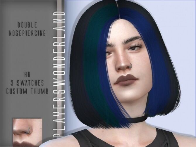 Sims 4 Double Nose Piercing by PlayersWonderland at TSR