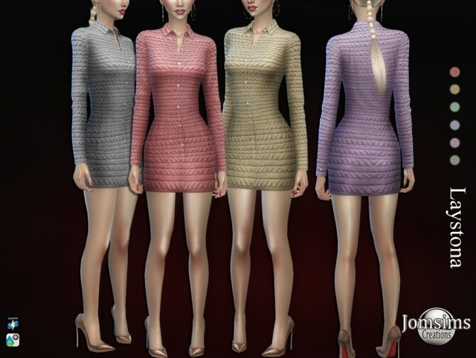 Sims 4 Laystona dress by jomsims at TSR