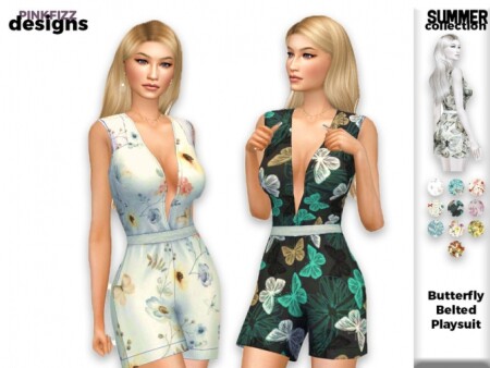 Summer Butterfly Belted Playsuit by Pinkfizzzzz at TSR