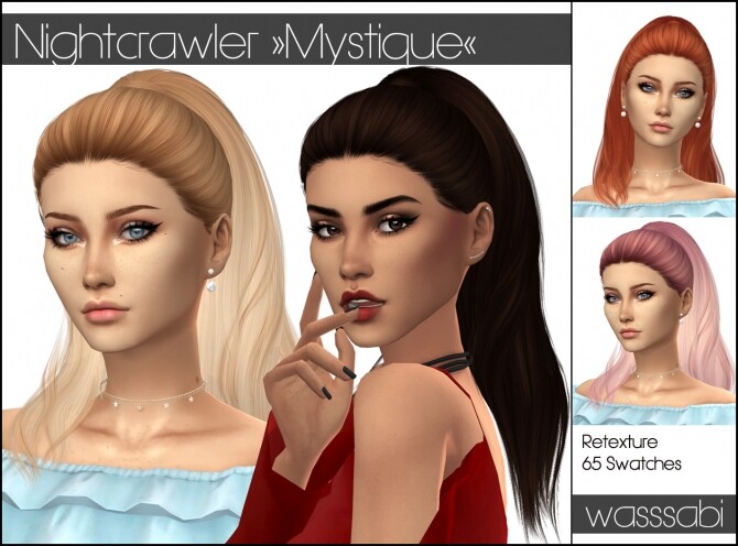 Sims 4 Nightcrawler Mystique hair retextured at Wasssabi Sims