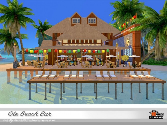 Sims 4 Ole Beach Bar NoCC by autaki at TSR