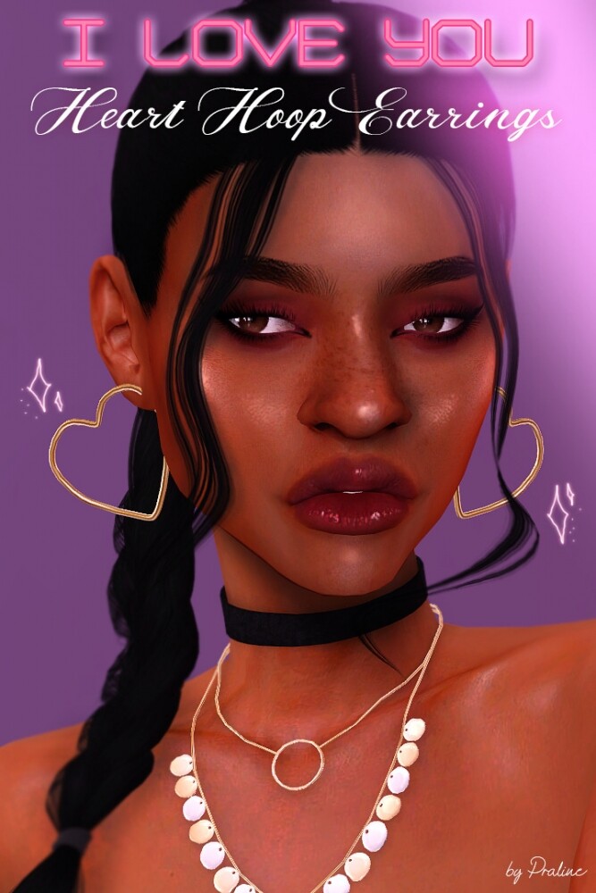 Sims 4 Heart Hoop Earrings at Praline Sims