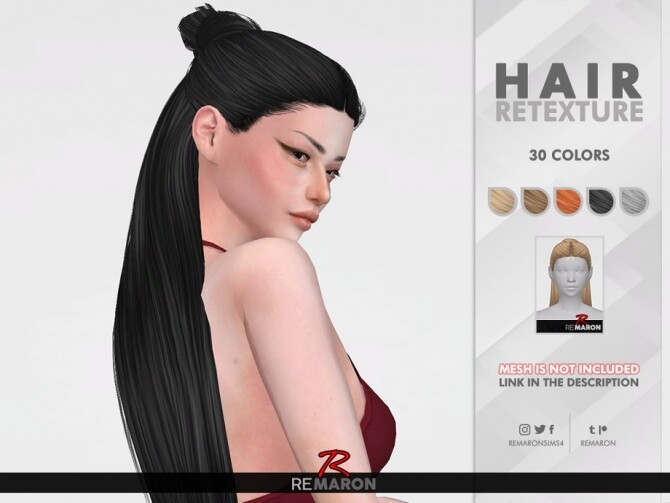 Sims 4 Dilara Hair Retexture by remaron at TSR