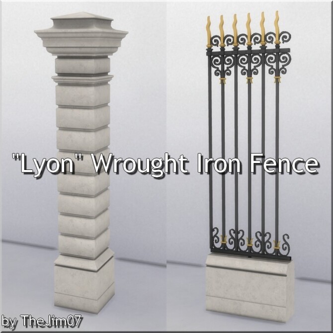 Sims 4 Lyon Wrought Iron Fence by TheJim07 at Mod The Sims