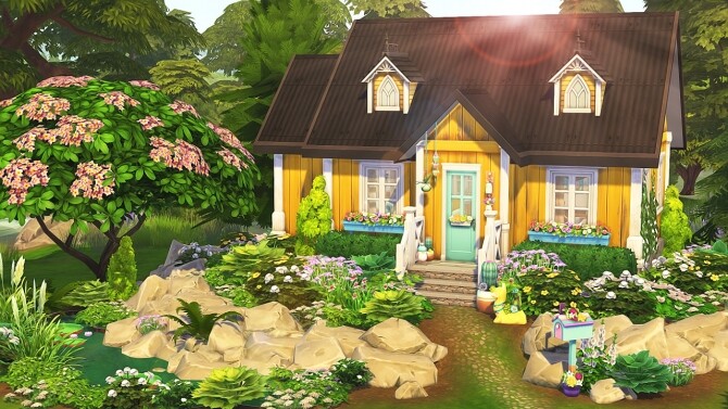 Sims 4 COZY PASTEL GRANDMA COTTAGE at Aveline Sims
