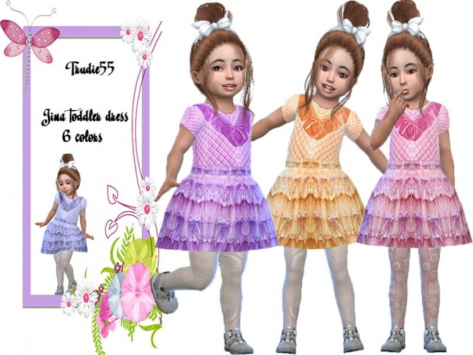 Sims 4 Jina toddler dress by TrudieOpp at TSR