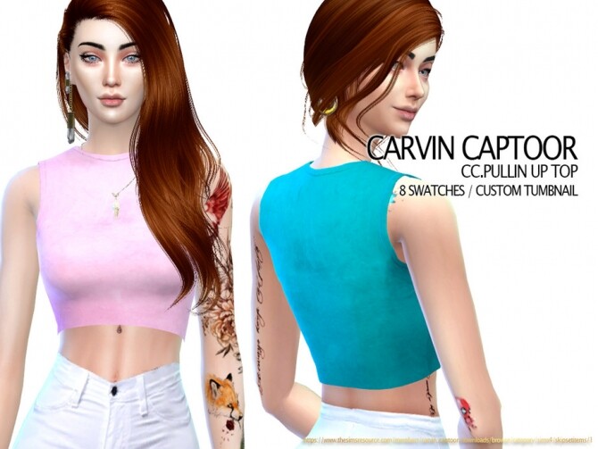 Sims 4 Pullin Up Top by carvin captoor at TSR