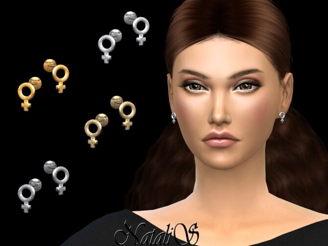 Sims 4 Venus stud earrings by NataliS at TSR