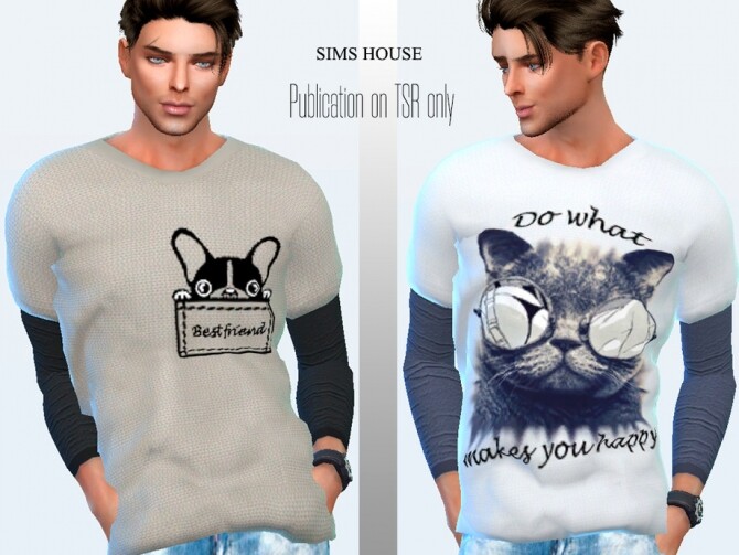 Sims 4 Mens Long Sleeve T shirt Print by Sims House at TSR
