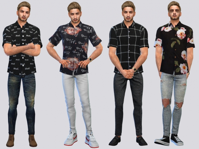 Deni Casual Shirts By Mclaynesims At Tsr Sims 4 Updates