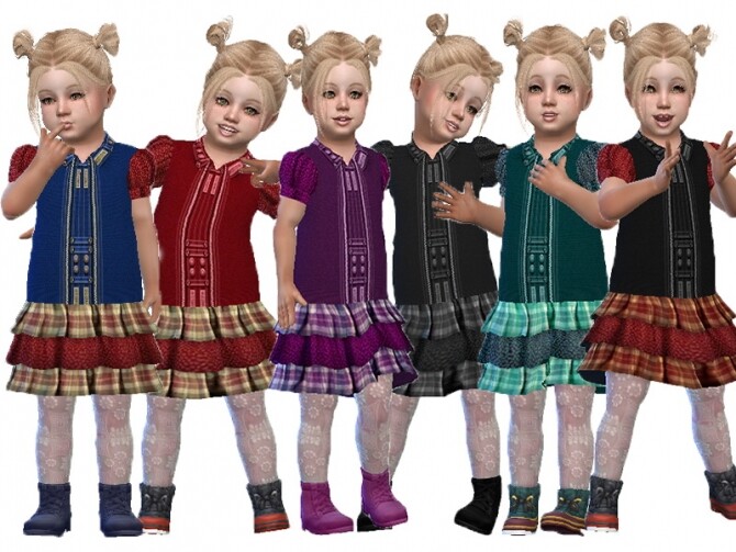 Sims 4 Frill denim dress by TrudieOpp at TSR