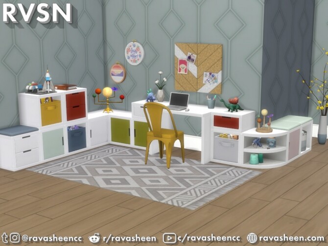 Sims 4 Do It Yourshelf Cubbies 2.0 by RAVASHEEN at TSR