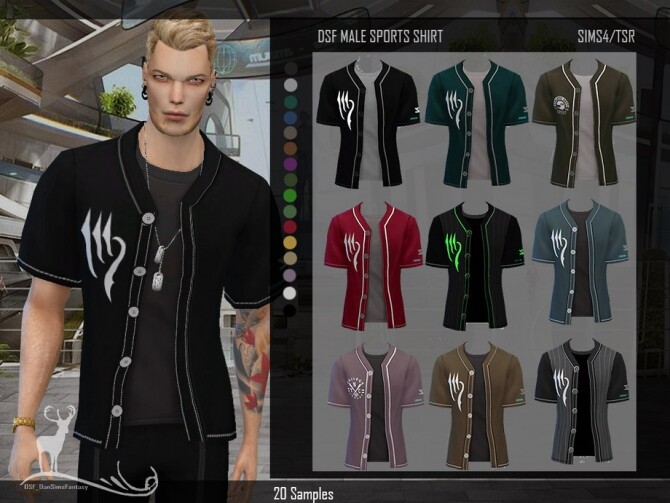 Sims 4 DSF MALE SPORTS SHIRT by DanSimsFantasy at TSR