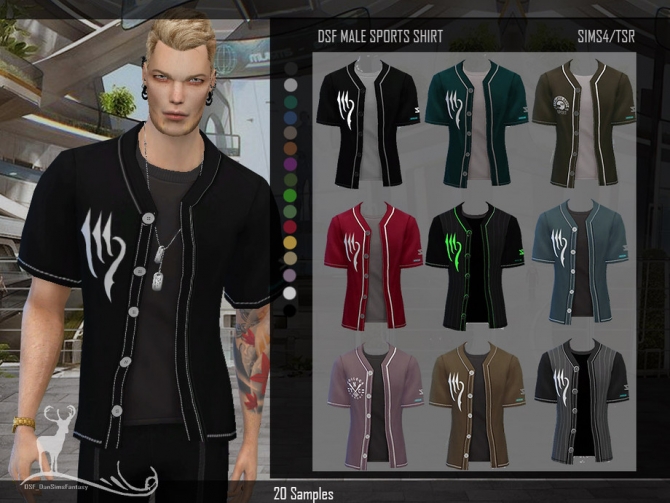 Dsf Male Sports Shirt By Dansimsfantasy At Tsr Sims 4 Updates