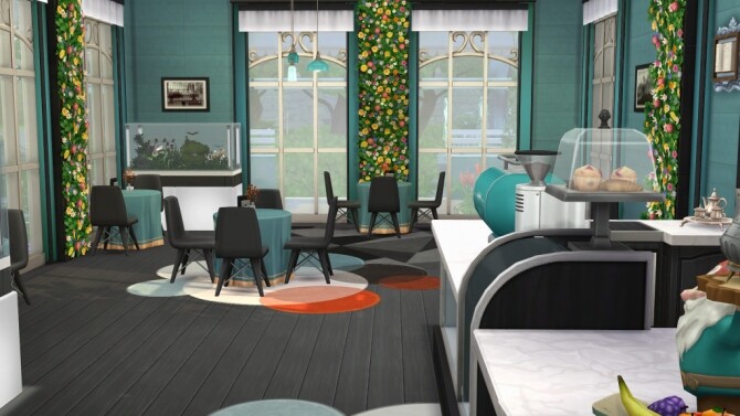 Sims 4 Redesign of the Her n Hedgehog cafe by fatalist at ihelensims